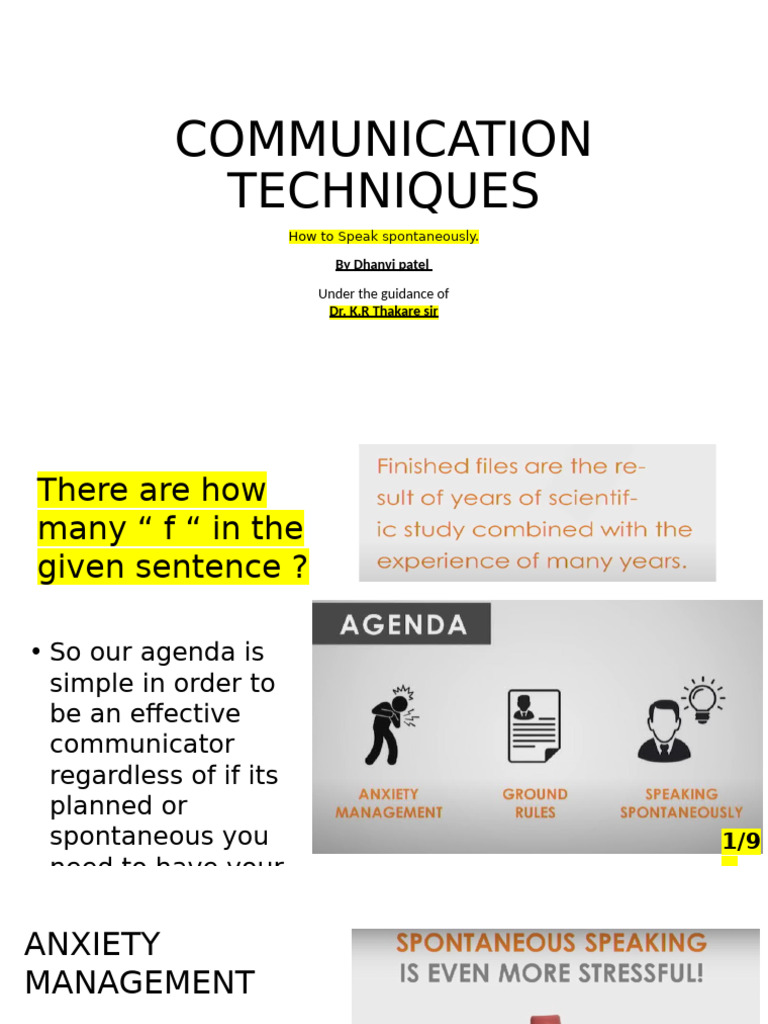 Spontaneous Communication Techniques | PDF | Communication | Human ...
