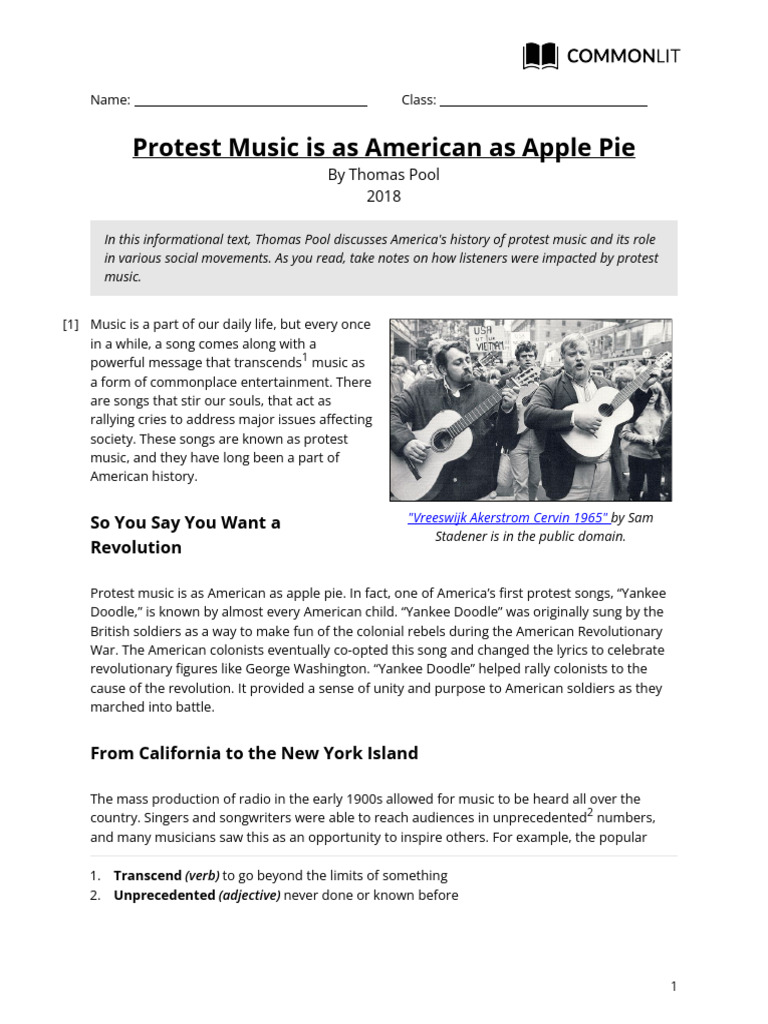 Impact of Protest Song Lyrics on Ideas | PDF | Songs | The United States