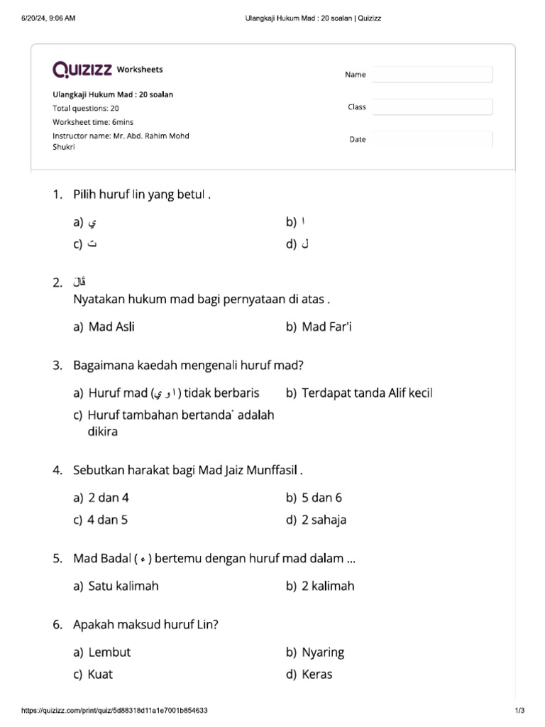 Latihan Mad Pdf