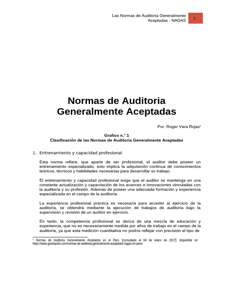 Normas de Auditoría Generalmente Aceptadas | PDF | Auditoría | Contabilidad