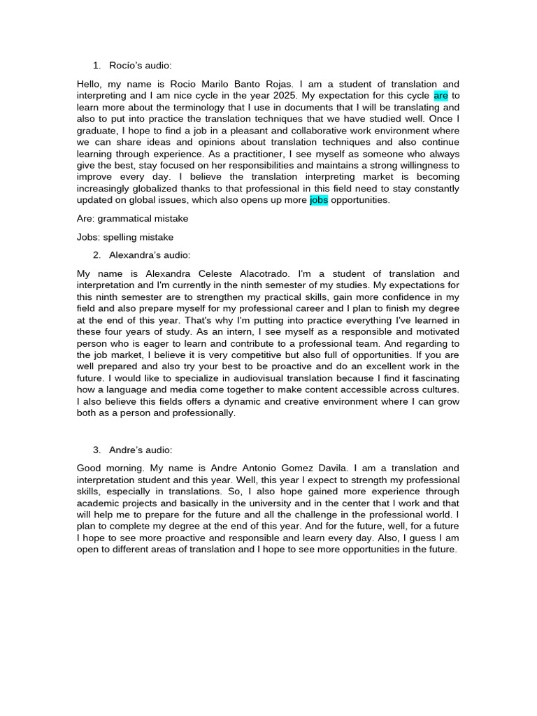 Student Goals in Translation Studies | PDF | Human Communication ...