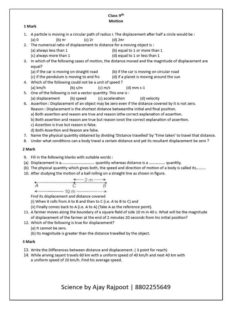 Motion 3 | PDF | Speed | Physical Phenomena