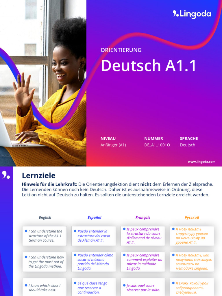 00 Orientation German A1.1 | PDF