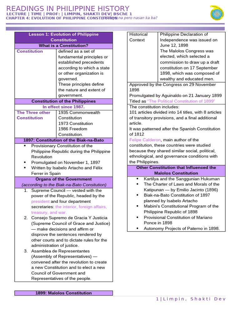 Philippine History Chapter 4 | PDF | Statutory Law | Sources Of Law
