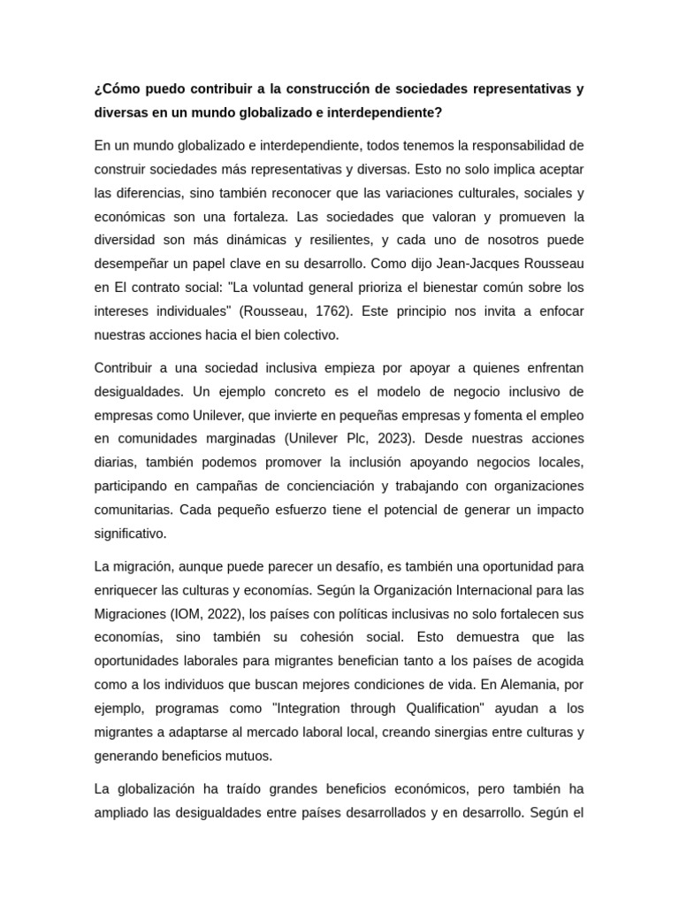 Cómo Puedo Contribuir A La Construcción de Sociedades Representativas y ...