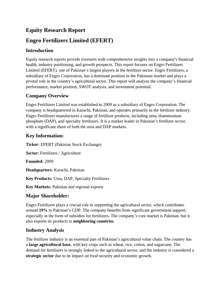 Equity Research Report | PDF | Price–Earnings Ratio | Valuation (Finance)
