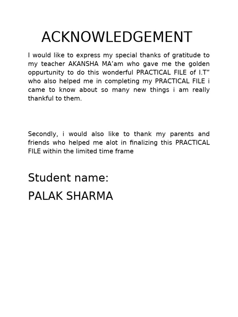 Acknowledgement | PDF