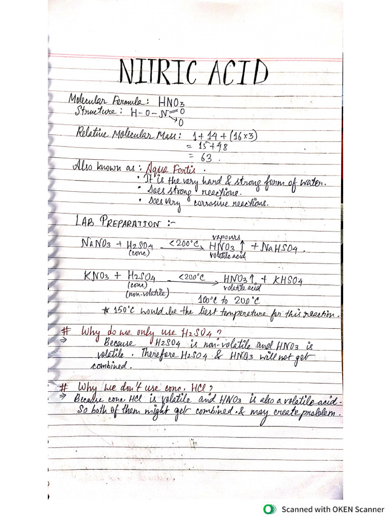 Nitric Acid Imp Notes | PDF