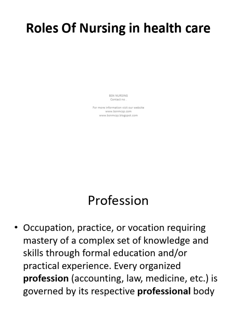 7 Role of Nurse | PDF | Nursing | Profession