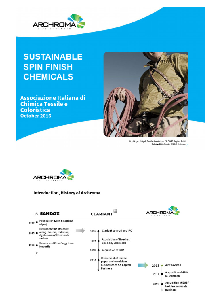 Archroma's Spin Finish Solutions | PDF | Yarn | Textiles