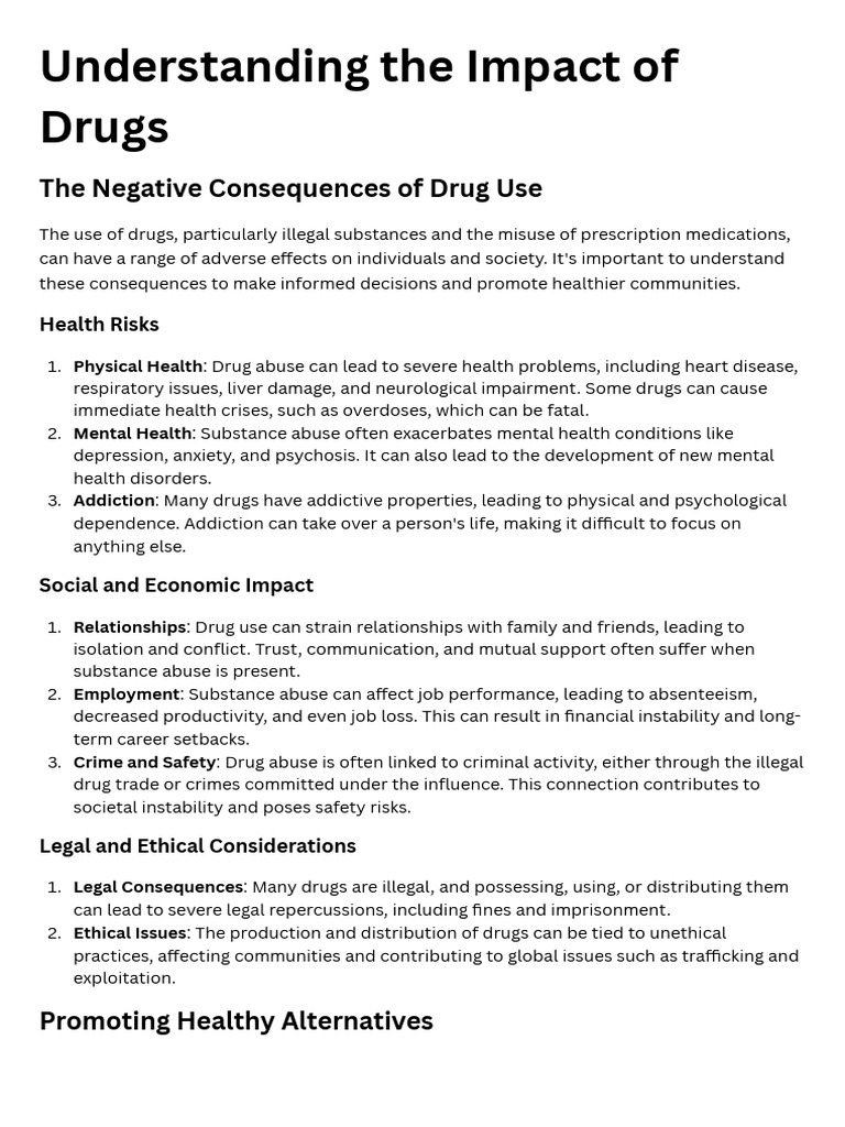 Consequences of Drug Use Explained | PDF | Substance Abuse | Mental Health