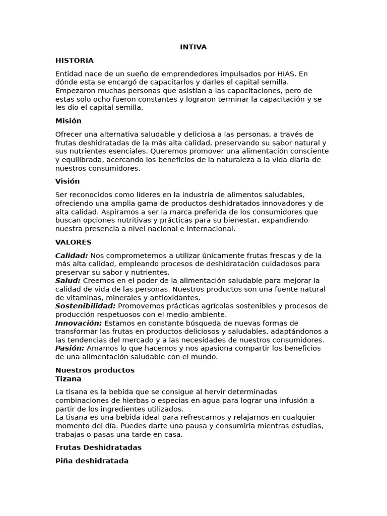 INTIVA archivo para descargar | PDF | Nutrición | Dieta y nutrición
