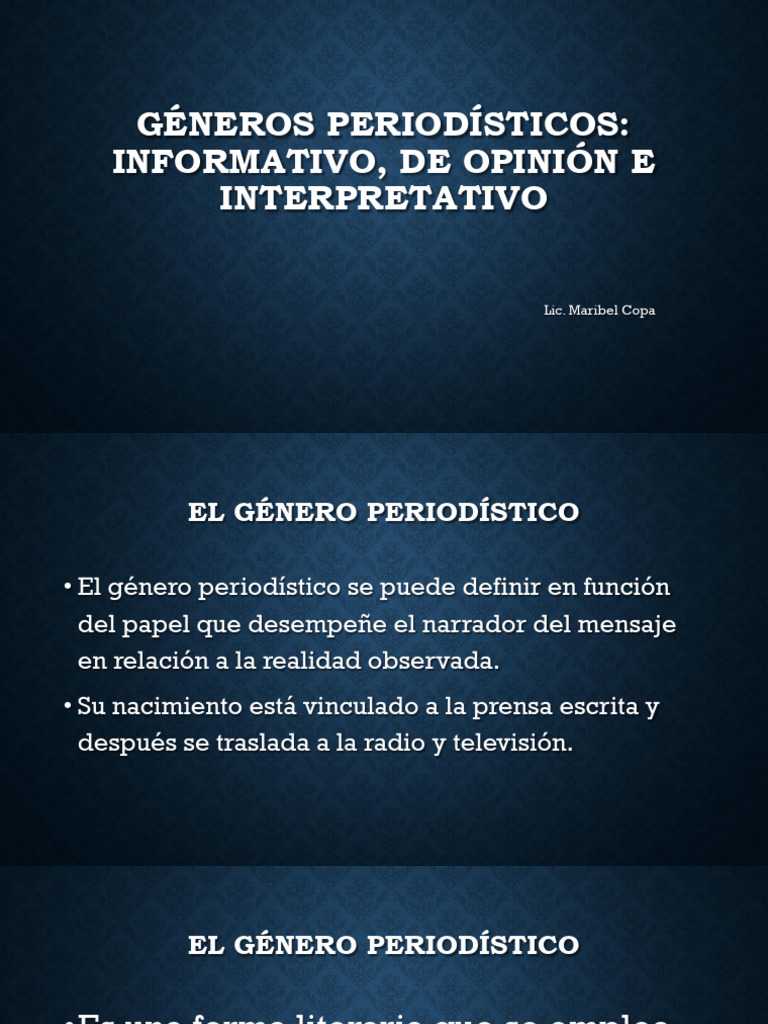 Géneros Periodísticos: Informativo y Opinión | PDF | Comunicación ...