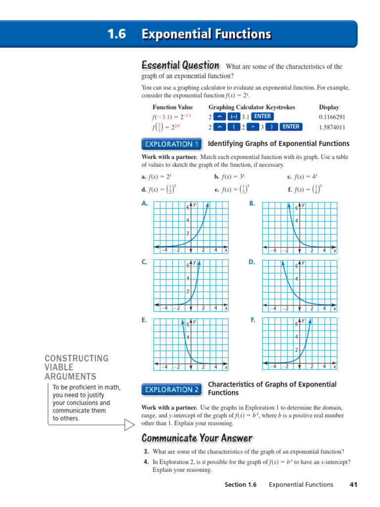Exponential and Power Curves Core Concepts | PDF | Exponential Function ...