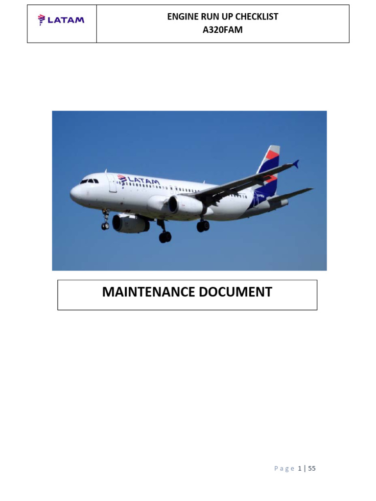 LATAM A320 Engine Run-Up Checklist | PDF | Landing Gear | Engines