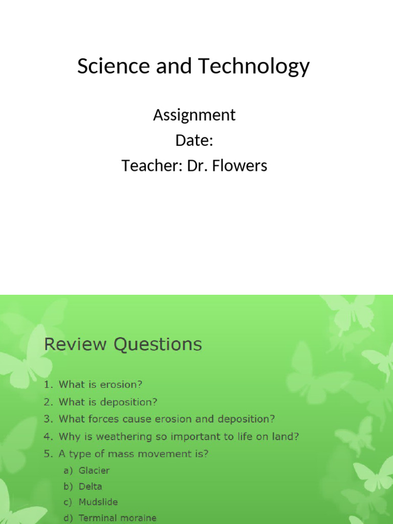 Change in Earths Surface Assignment. | PDF