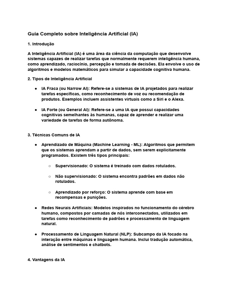 Guia Completo de Inteligência Artificial | PDF | Inteligência ...