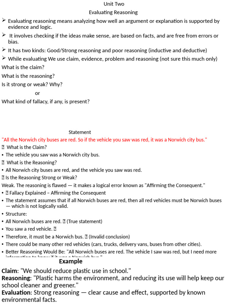 Reasoning | PDF | Fallacy | Inductive Reasoning