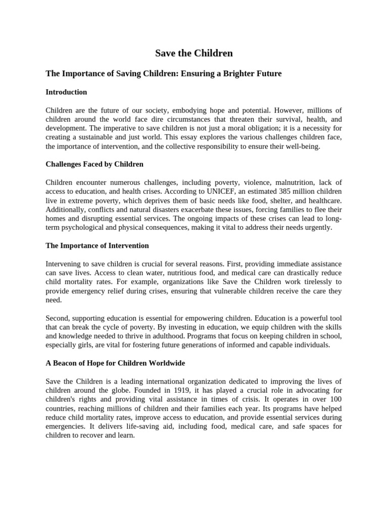 Save The Children | PDF