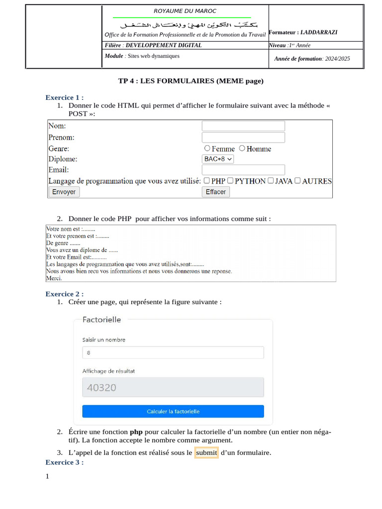 Formulaires et Scripts PHP en HTML | PDF | PHP | Développement de logiciel