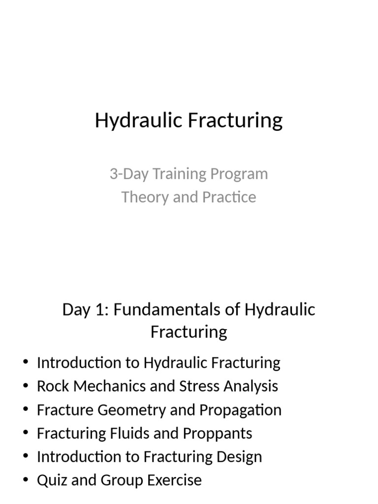 Hydraulic Fracturing Training Program | PDF