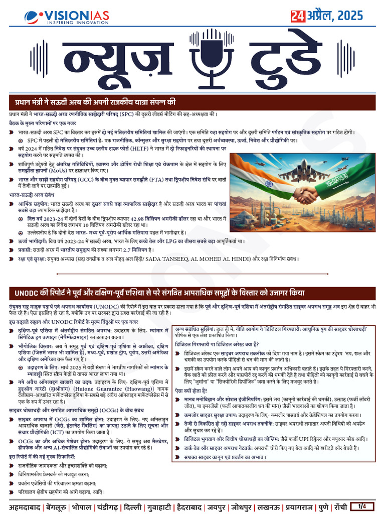 VisionIAS Daily Current Affairs 24 April 2025 | PDF