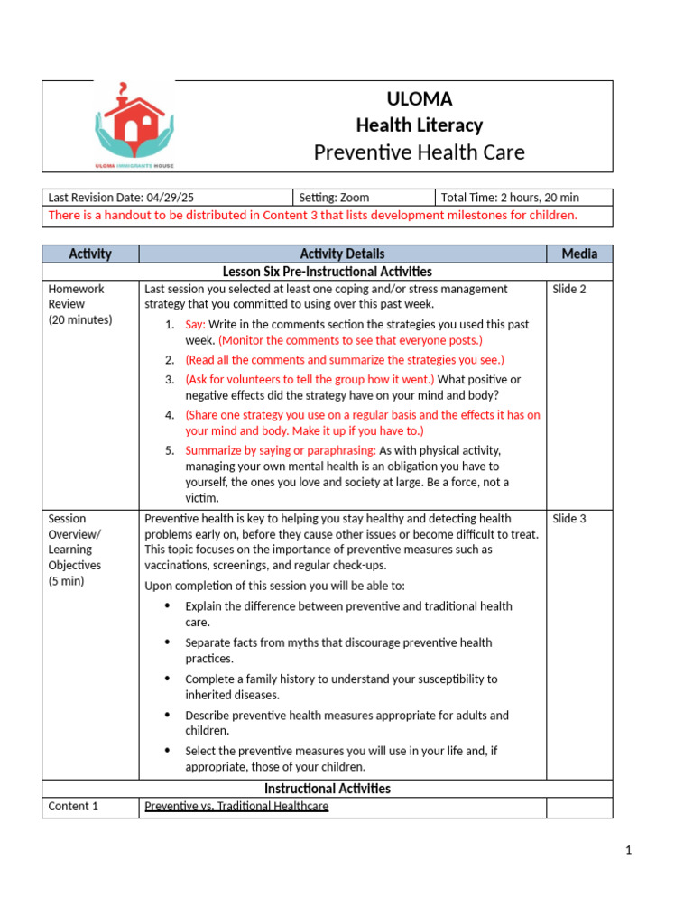 6 Preventive HC | PDF | Preventive Healthcare | Meningitis