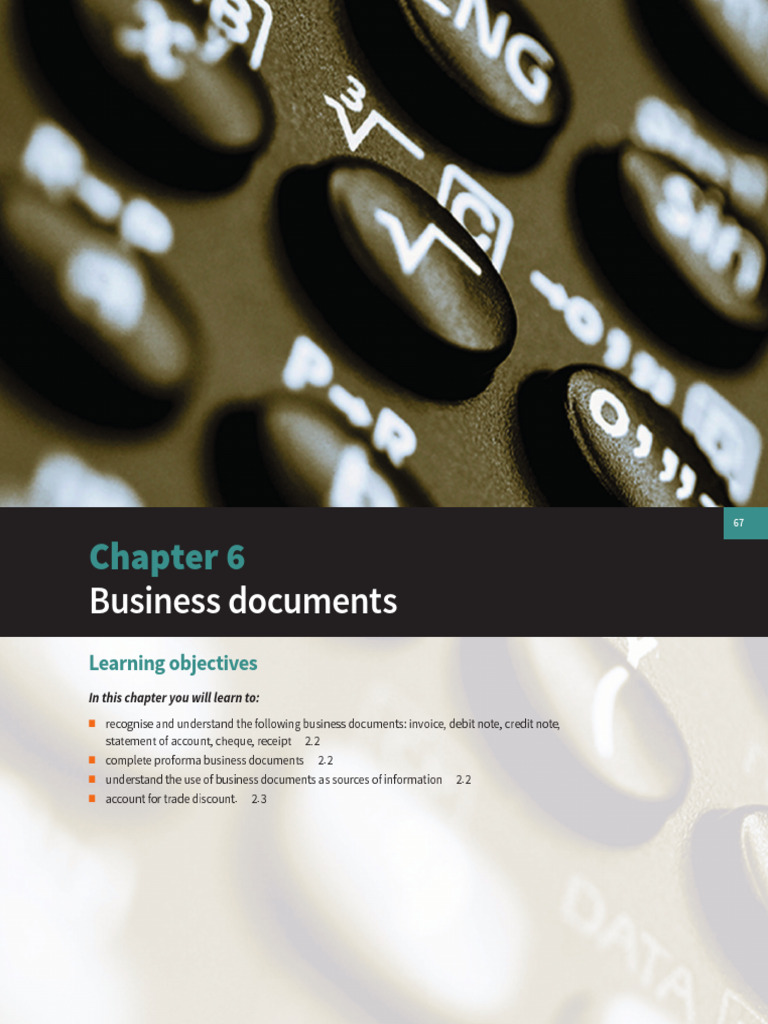 Business Documents Overview | PDF | Cheque | Debits And Credits