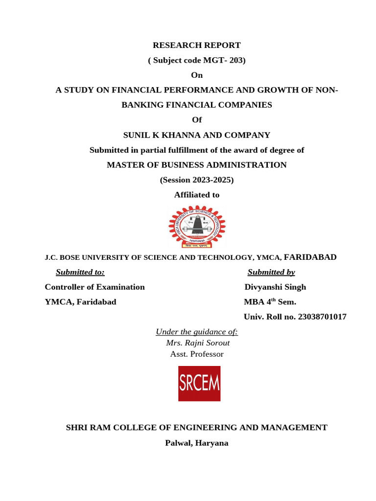 Financial Performance of NBFCs in India | PDF | Non Bank Financial ...