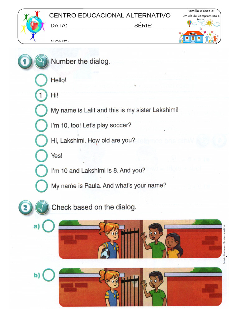Atividade de Inglês 3º Ano | PDF