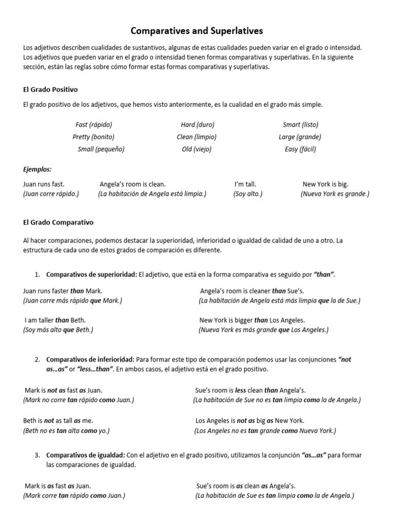 Comparatives and Superlatives | PDF | Adjetivo | Lingüística