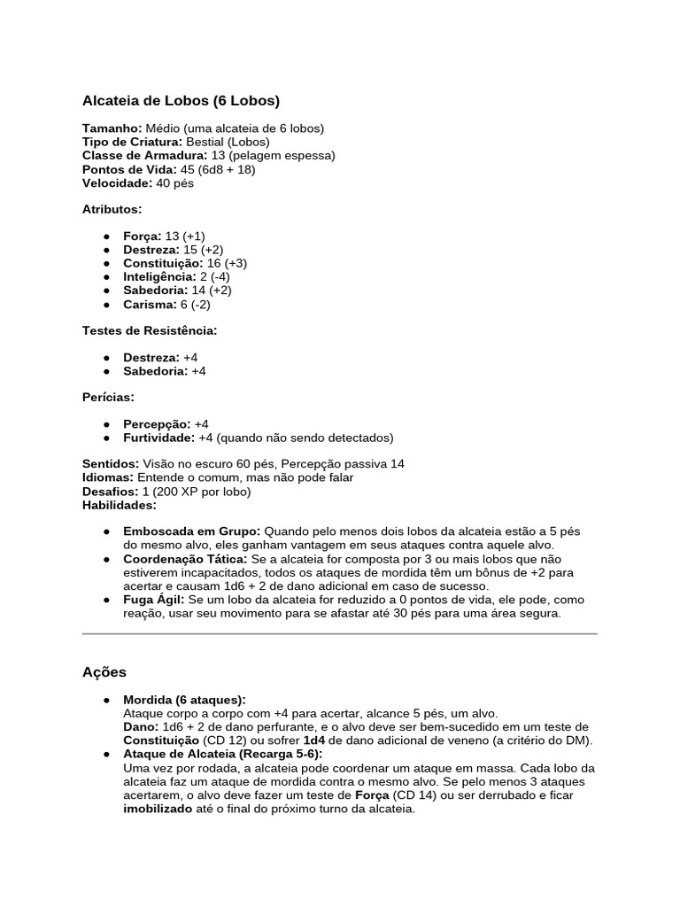 Alcateia De 6 Lobos Táticas E Desafios Pdf 