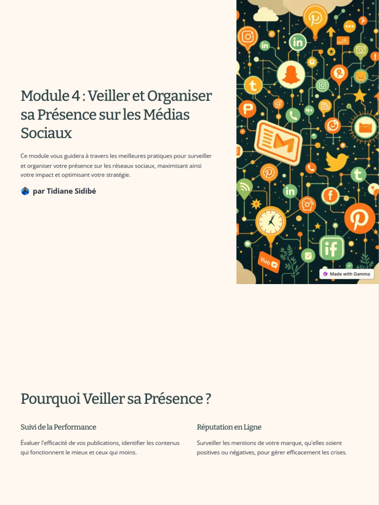 Organiser sa Présence sur les Médias | PDF | Réseautage social | Média ...