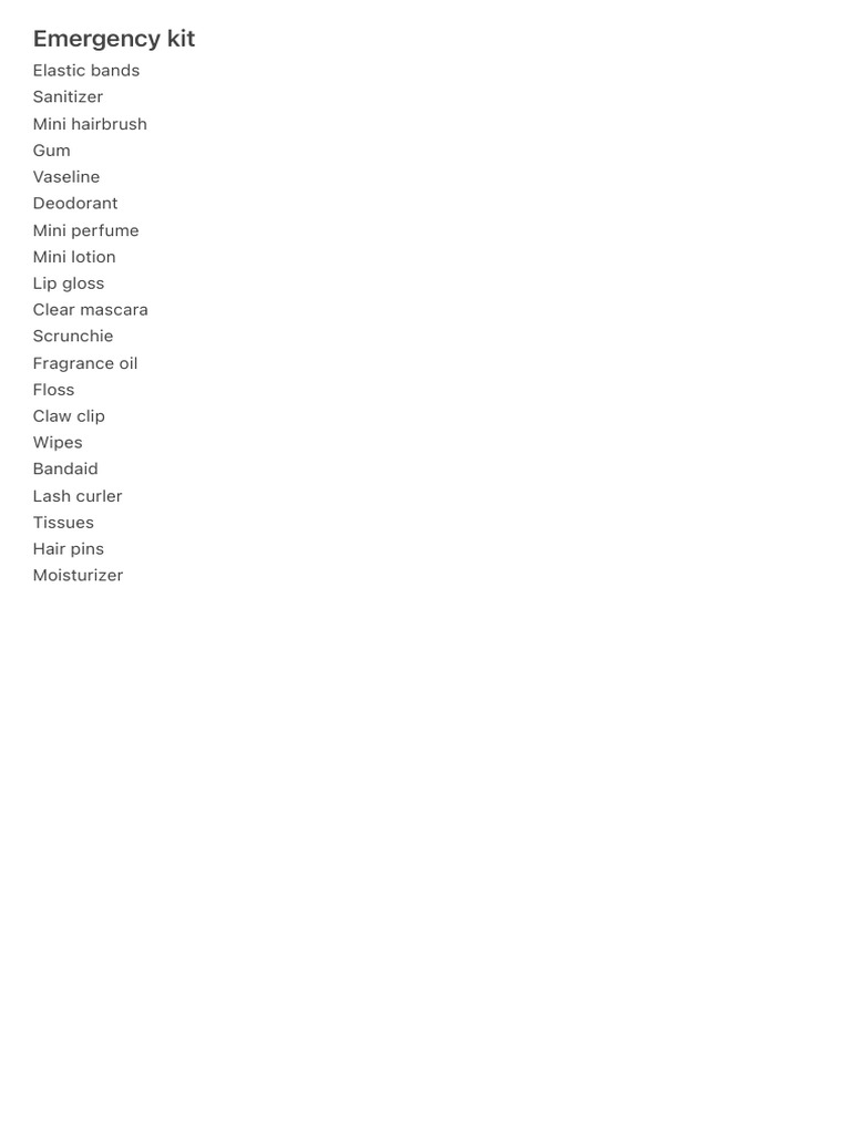 Emergency Kit | PDF