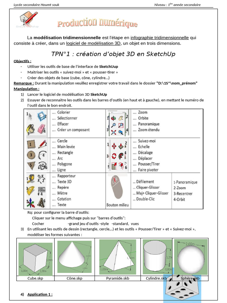 Modélisation 3D avec SketchUp au lycée | PDF | Infographie ...