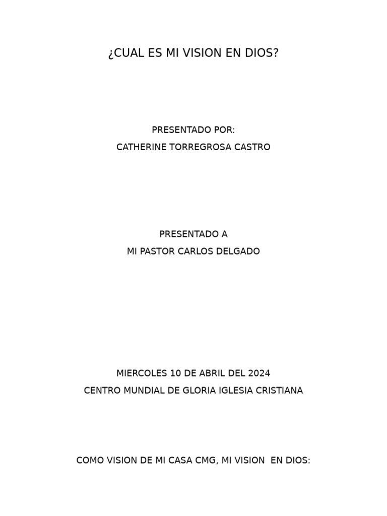 Cual Es Mi Vision en Dios | PDF