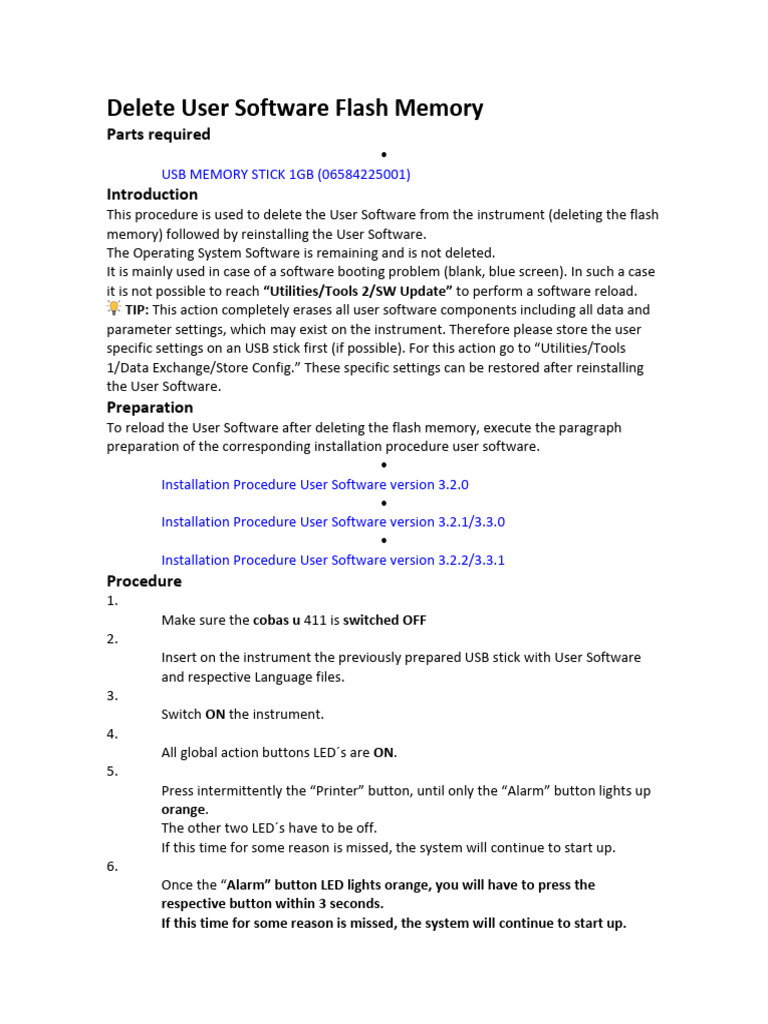 Delete User Software from Instrument | PDF | Usb Flash Drive ...