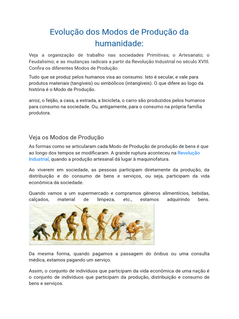 Modos de Produção: História e Transformações | PDF | Escravidão ...