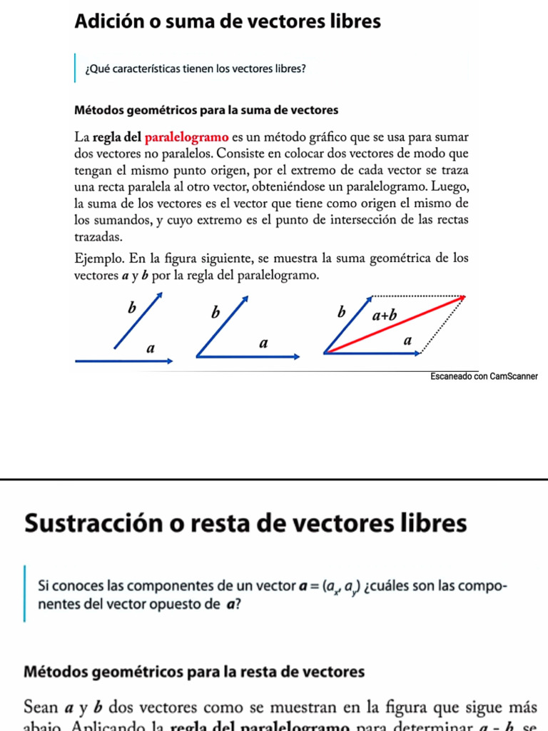 Suma y Resta de Vectores | PDF