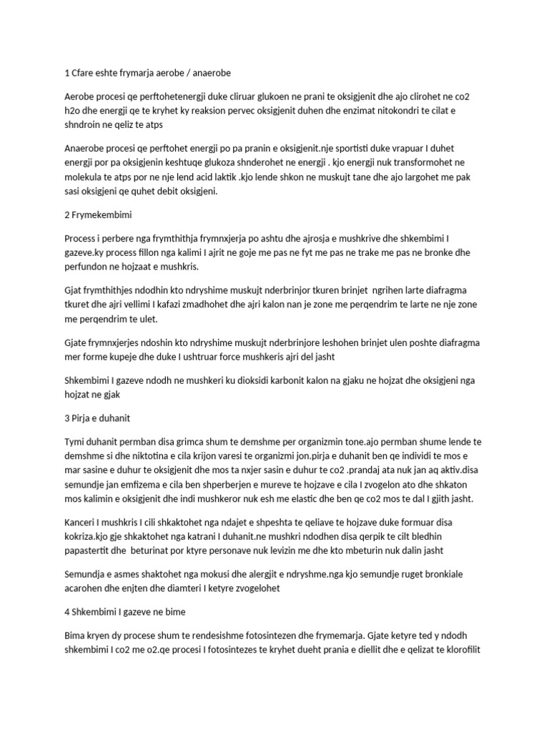 1 Cfare Eshte Frymarja Aerobe | PDF