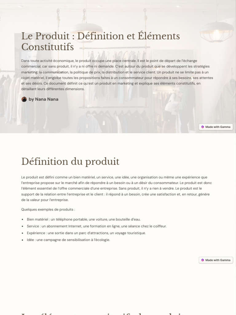 Définition et Éléments du Produit | PDF | Marque | Commercialisation