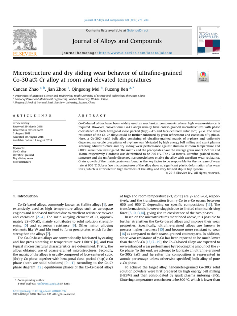 Microstructure and Dry Sliding Wear Behavior of Ultrafine-Grained | PDF ...