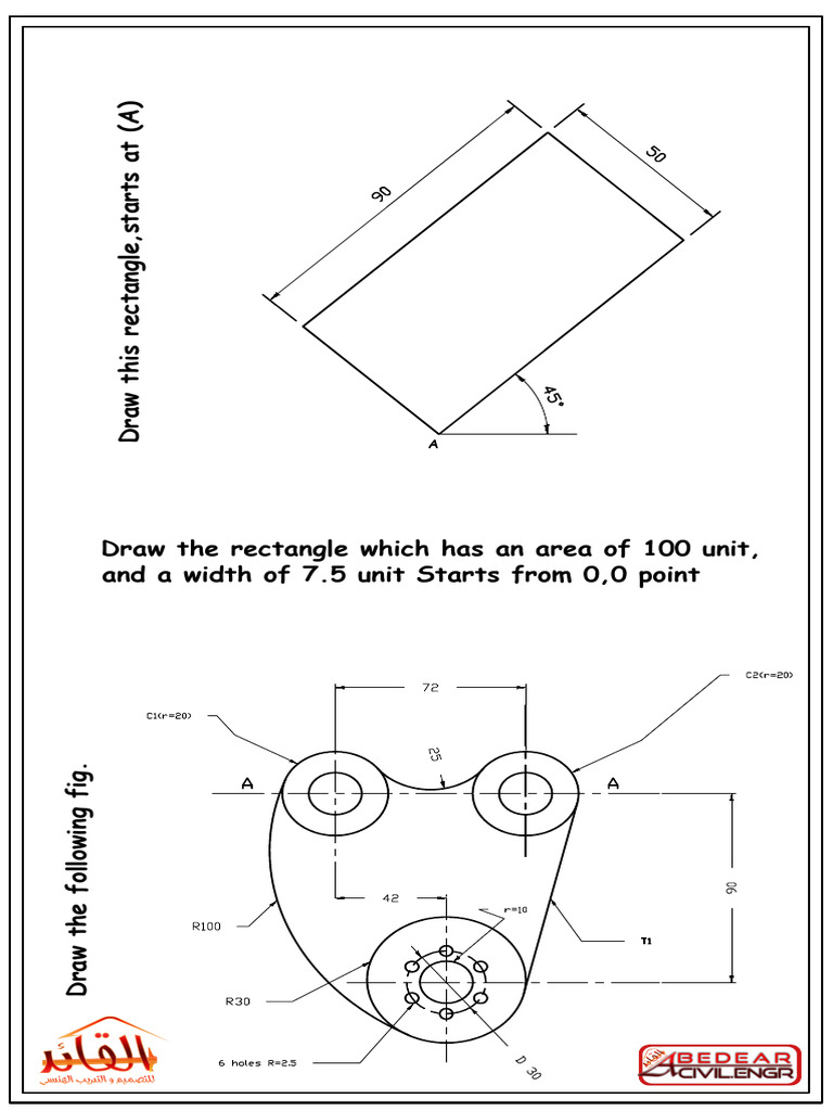 AutoCAD 2D Drawing Examples | PDF