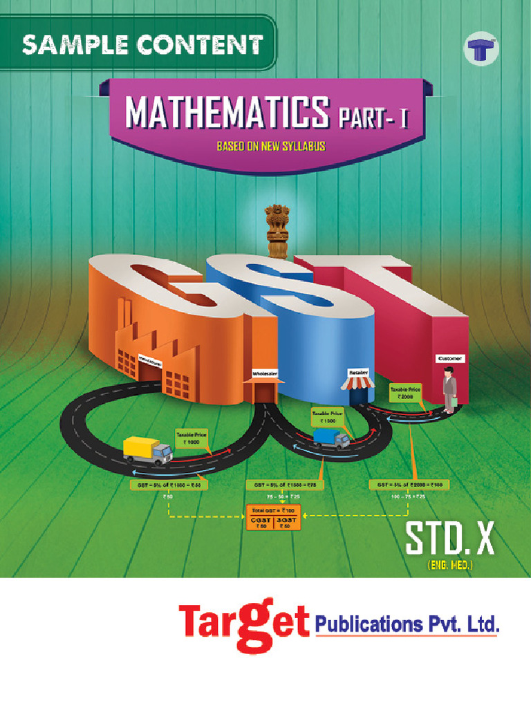 Std 10 Mathematics Part I Guide | PDF | Multiple Choice | Mathematics