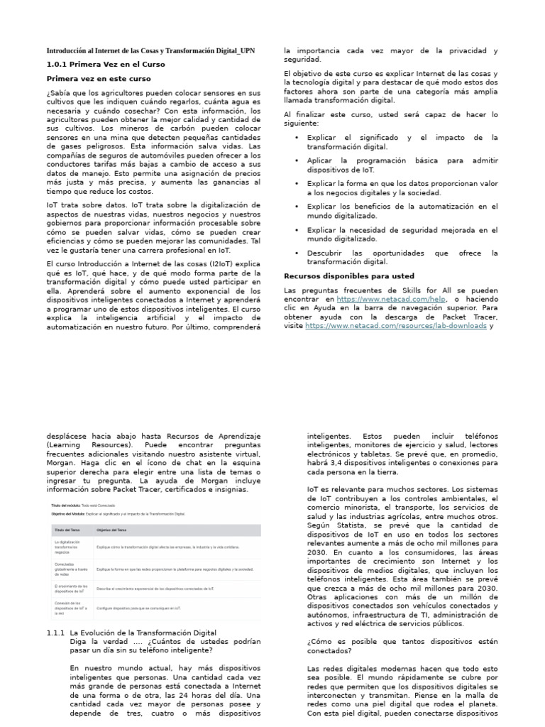 Introducción al IoT y Transformación Digital | PDF | Internet de las ...