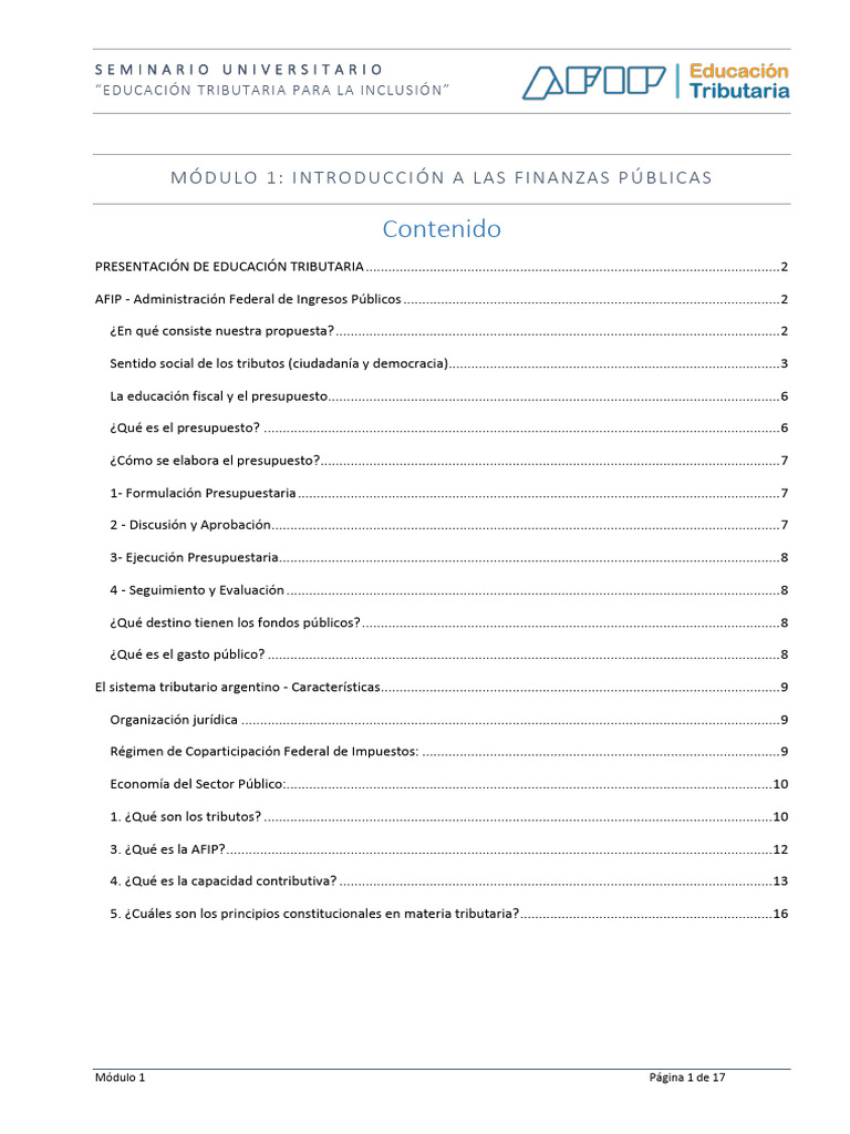 Módulo 1 - Introducción A Las Finanzas Públicas | PDF | Presupuesto ...