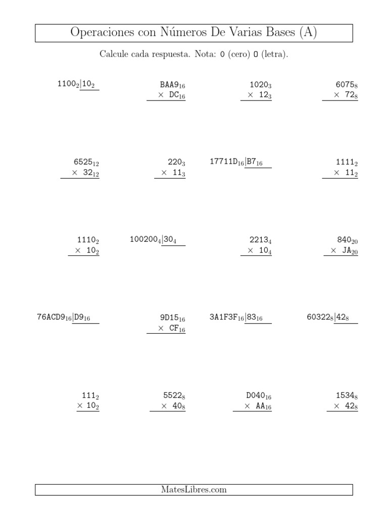 Operaciones de División y Multiplicación | PDF