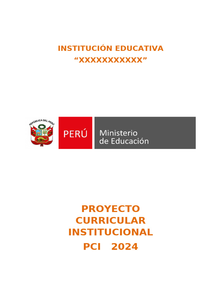 Proyecto Curricular Institucional 2024 | PDF | Plan de estudios ...