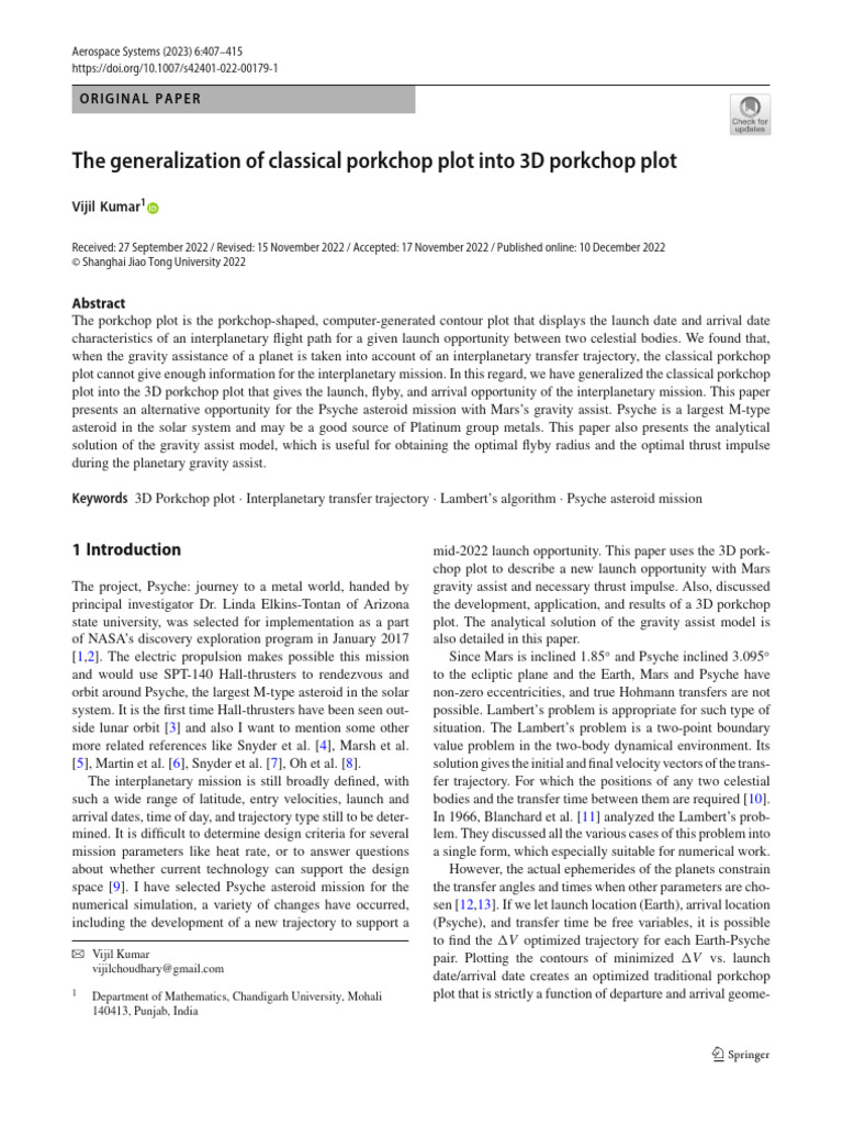 The Generalization of Classical Porkchop Plot Into 3D Porkchop Plot ...