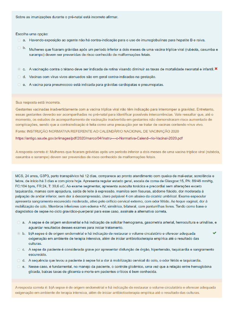 Prova Internato 1 Obstetricia - 145 | PDF